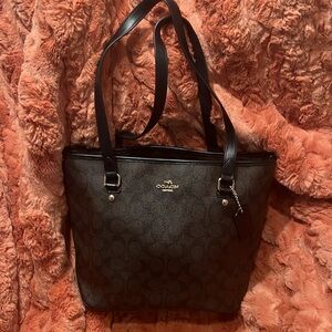 Coach Brown Signature Tote Bag